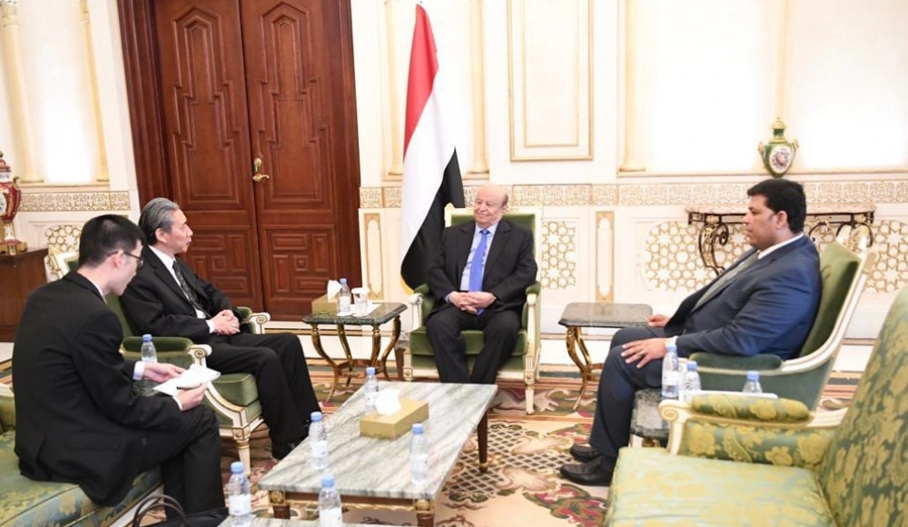 الرئيس هادي : يثمن جهود الصين في دعم السلام والاستقرار في اليمن